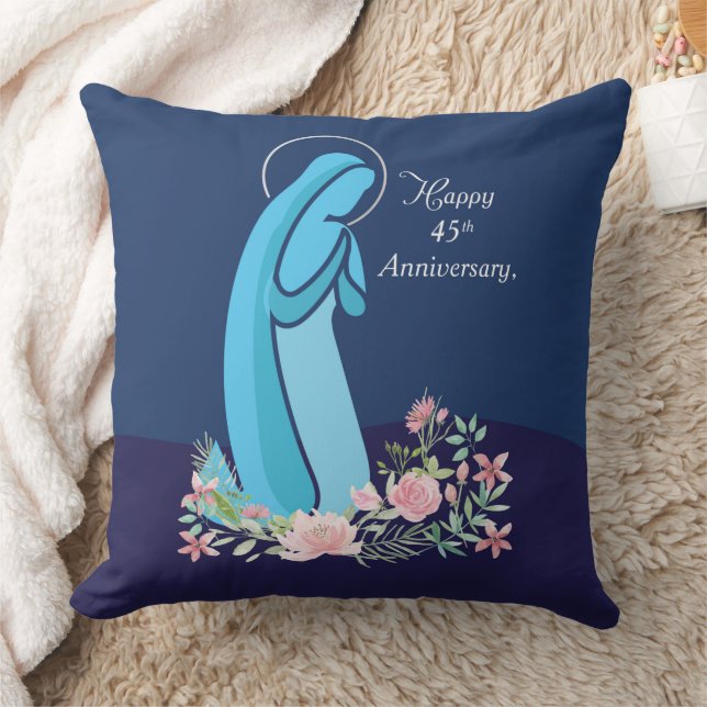45th Anniversary of Religious Life Nun Pink Flower Cushion (Blanket)