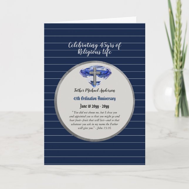 45th Anniversary Ordination Priest - ANY Clergy Card (Front)