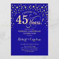 45th Anniversary Party - Sapphire Blue Gold