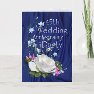45th Anniversary Party White Rose Invitation