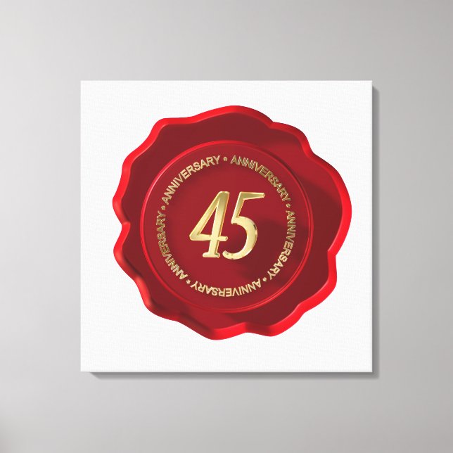 45th anniversary red wax seal canvas print (Front)