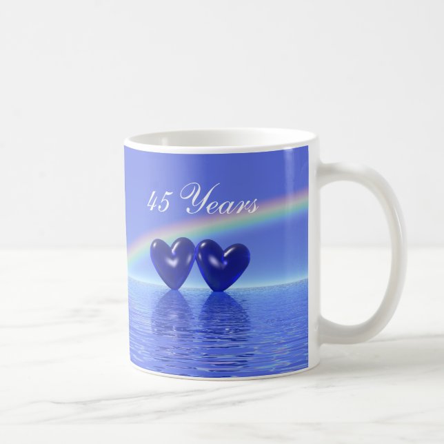45th Anniversary Sapphire Hearts Coffee Mug (Right)