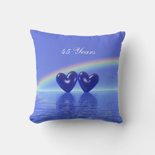 45th Anniversary Sapphire Hearts Cushion (Front)