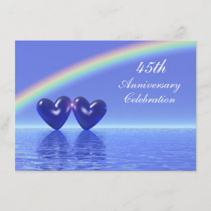 45th Anniversary Sapphire Hearts Invitation