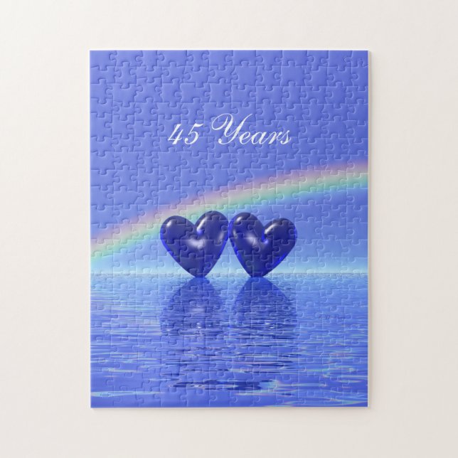 45th Anniversary Sapphire Hearts Jigsaw Puzzle (Vertical)