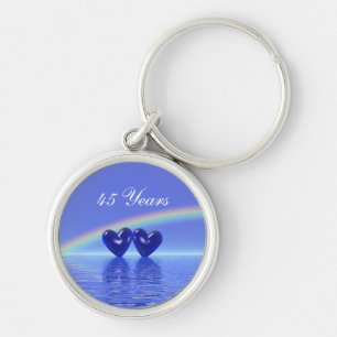 45th Anniversary Sapphire Hearts Key Ring