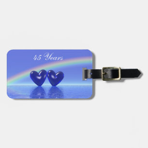 45th Anniversary Sapphire Hearts Luggage Tag