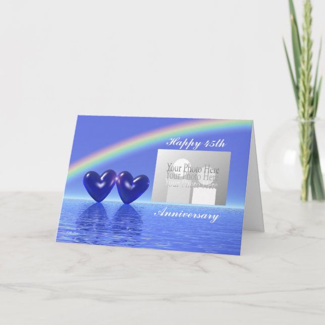 45th Anniversary Sapphire Hearts Photo Card (Front)