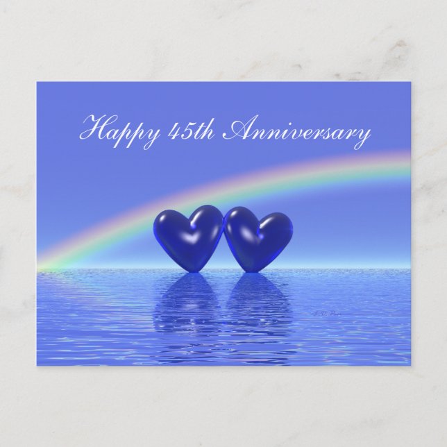 45th Anniversary Sapphire Hearts Postcard (Front)