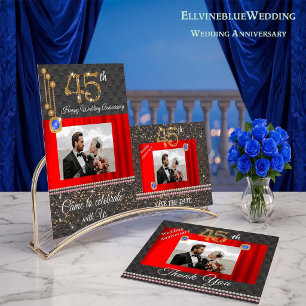 45th Anniversary Save the Date   Sapphire & Photo Invitation