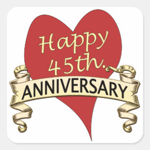 45th. Anniversary Square Sticker