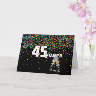 45th anniversary toast in confetti card