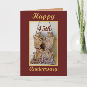 45th Anniversary with Love Birds Card
