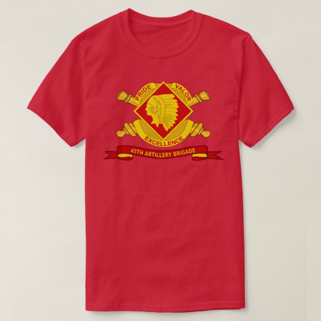 45th Artillery Brigade w Br Ribbon T-Shirt (Design Front)