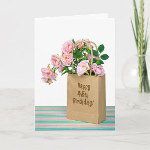 45th Birthday Bag with roses Card