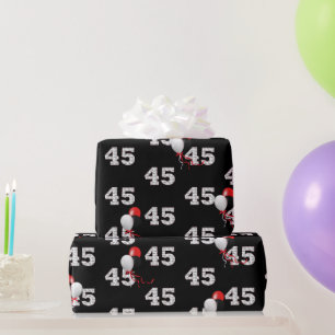 45th Birthday Balloon Bouquet Wrapping Paper