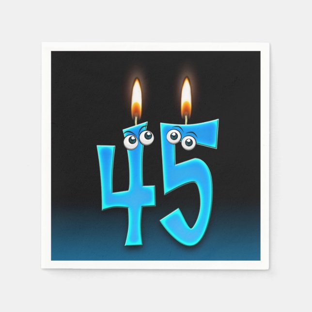 45th birthday candle with eyeballs napkin (Front)