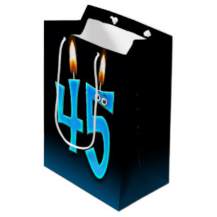 45th Birthday Candles Medium Gift Bag