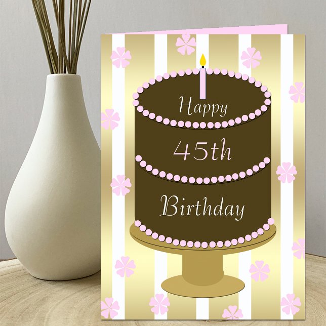 45th Birthday Card Cake in Pink (Creator Uploaded)