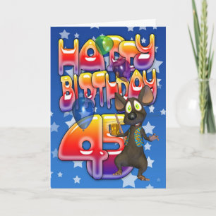 45th Birthday Card, Happy Birthday Card