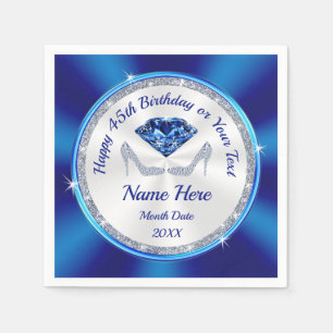 45th Birthday Celebration Ideas for Her, Sapphire Napkin