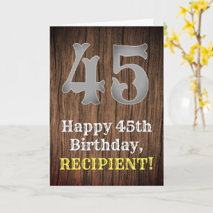 45th Birthday: Country Western Inspired Look, Name Card