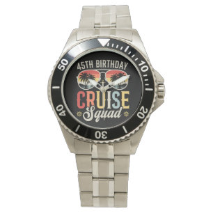 45TH Birthday Cruise Squad Family Matching Men Watch