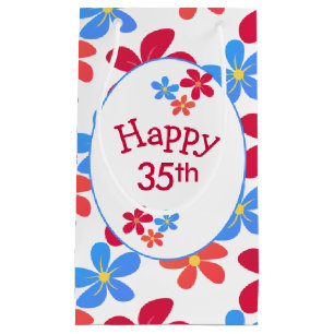 45th Birthday Daisies On White Small Gift Bag