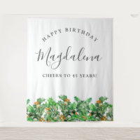 45th Birthday December Birth Flower Backdrop