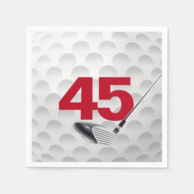 45th Birthday Golf Ball Napkin (Front)