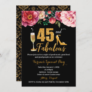 45th Birthday Invitation for Women