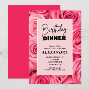 45th birthday invitations Birthday dinner Floral