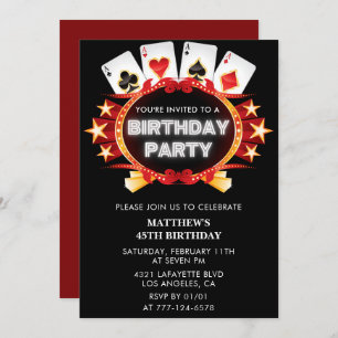 45th birthday invitations Men Casino Poker