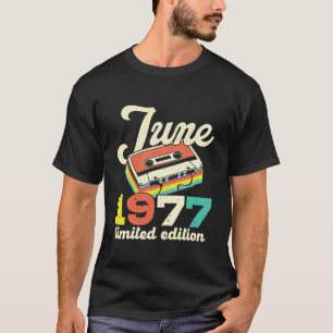 45th Birthday June 1977 Vintage Cassette Limited T-Shirt