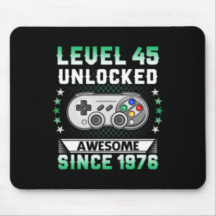 45th Birthday Level 45 Unlocked Awesome Video Game Mouse Mat