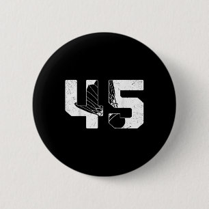 45th Birthday Men Badminton Player Badminton 45 Ye 6 Cm Round Badge