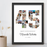 45th Birthday Number 45 Custom Photo Collage Poster<br><div class="desc">Celebrate 45th birthday with this personalised number 45 photo collage poster. This customisable gift is also perfect for wedding anniversary. It's a great way to display precious memories from your wedding and married life. The poster features a collage of photos capturing those special moments, and it can be customised with...</div>