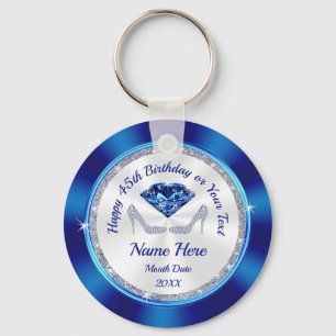 45th Birthday Party Favors, Sapphire, High Heels Key Ring