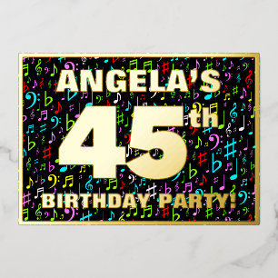 45th Birthday Party — Fun, Colourful Music Symbols