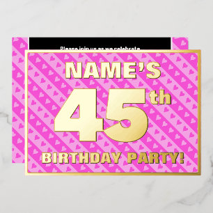 45th Birthday Party — Fun Pink Hearts and Stripes