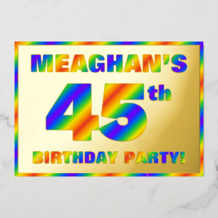45th Birthday Party — Fun, Rainbow Spectrum “45”