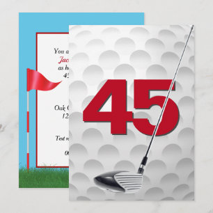 45th Birthday Party Golf Theme Invitation
