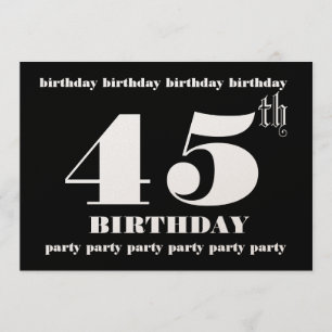 45th Birthday Party Invitation Template