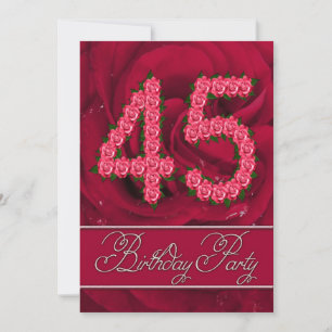 45th birthday party invitation with roses