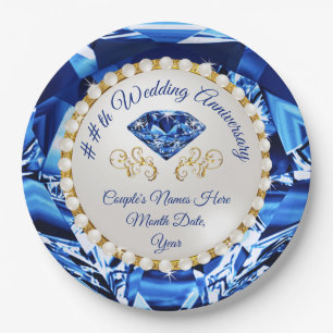 45th or 65th Wedding Anniversary Party Supplies, Paper Plate