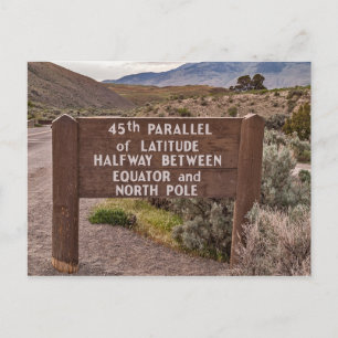 45th Parallel Sign in Gardiner, Montana Postcard