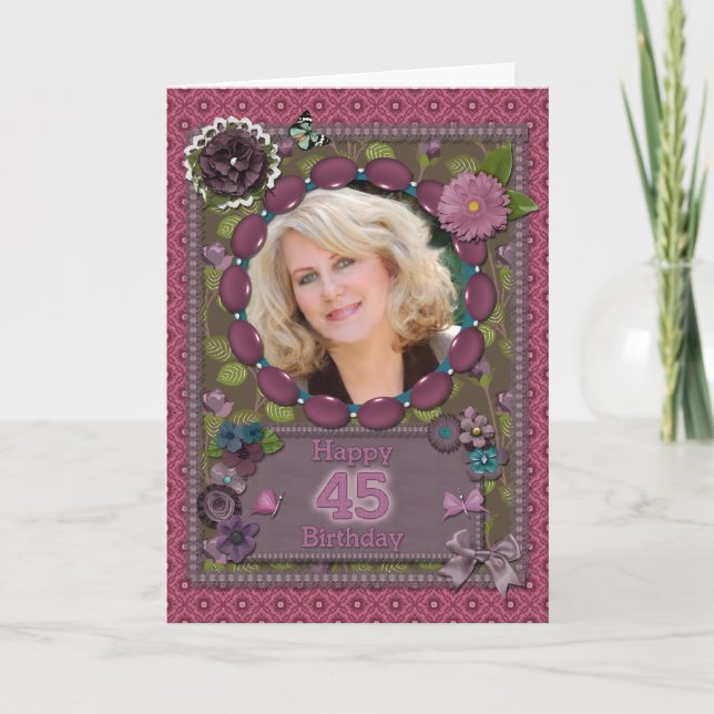 45th Photo card for a birthday (Front)