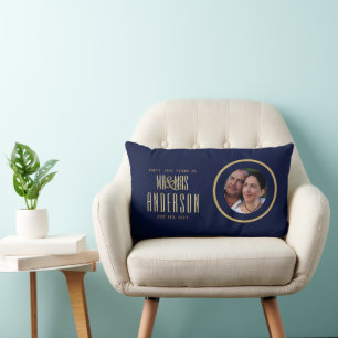 45th PHOTO Wedding Anniversary Modern Gift Lumbar Cushion
