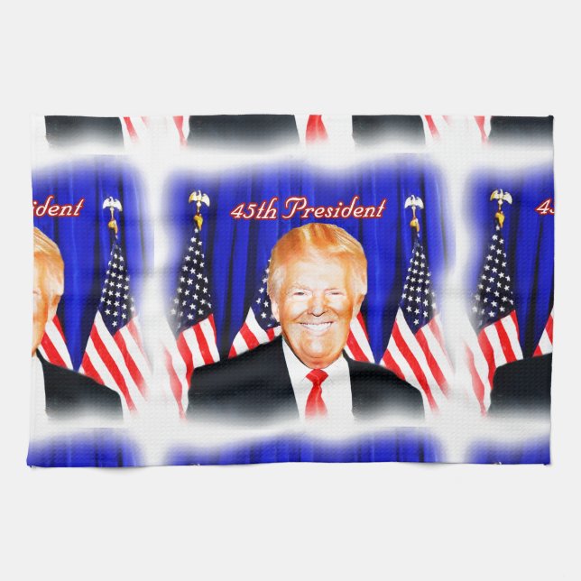 45th President-Donald Trump _ Tea Towel (Horizontal)