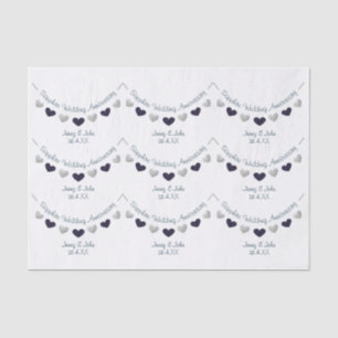45th sapphire wedding anniversary bunting design tissue paper